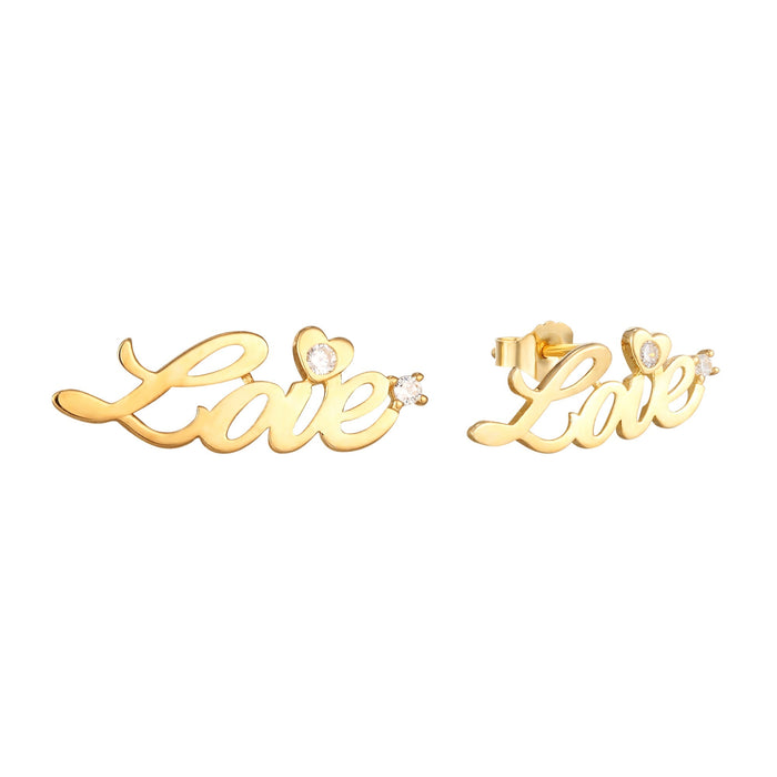 9ct Solid Gold CZ Stud Earrings - seol-gold