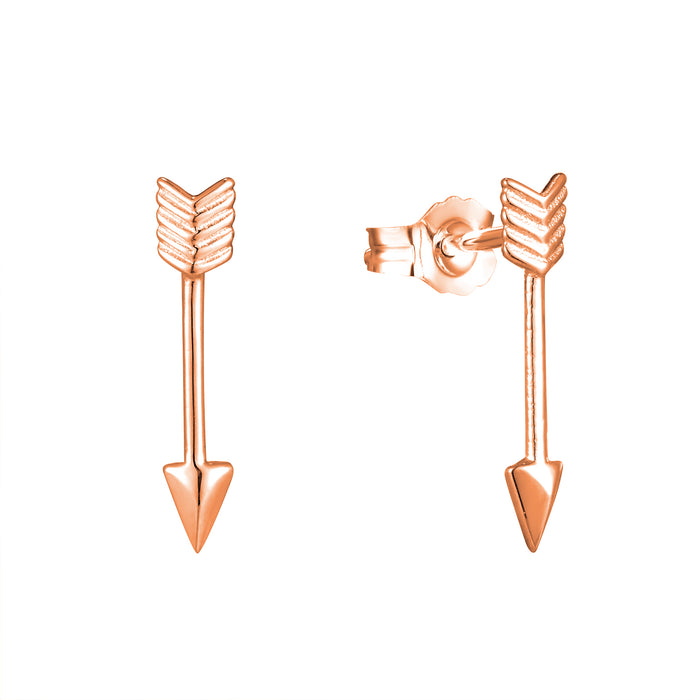 solid rose gold stud earrings - seolgold