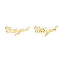 9ct Solid Gold 'Angel' Stud Earrings - seol-gold
