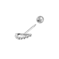 9ct Solid White Gold Curved Bead Dot Stud - Seolgold