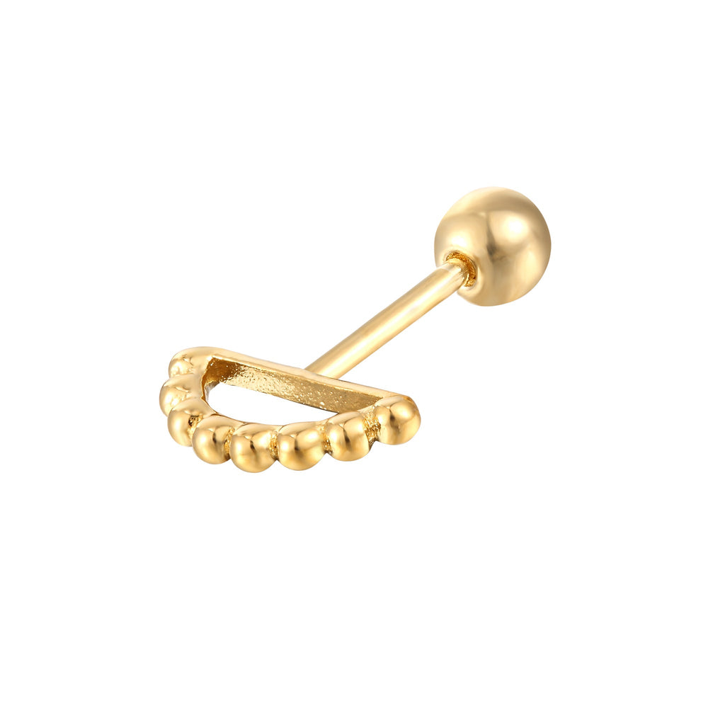 9ct Solid Gold Curved Bead Dot Stud