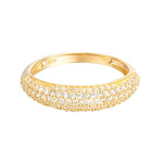 9ct Solid Gold Pave Domed Ring