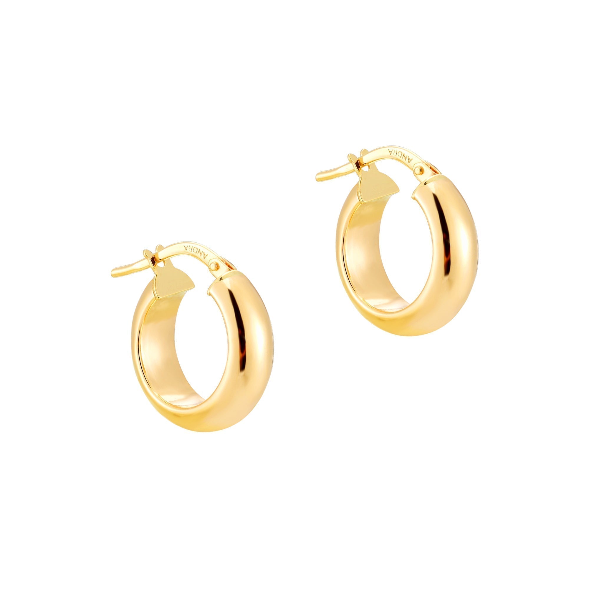 9ct Solid Gold Thick Curved Creole Hoops