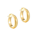 9ct Solid Gold Thick Curved Creole Hoops