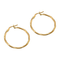 9ct Solid Gold Large Twisted Creole Hoops - seolgold
