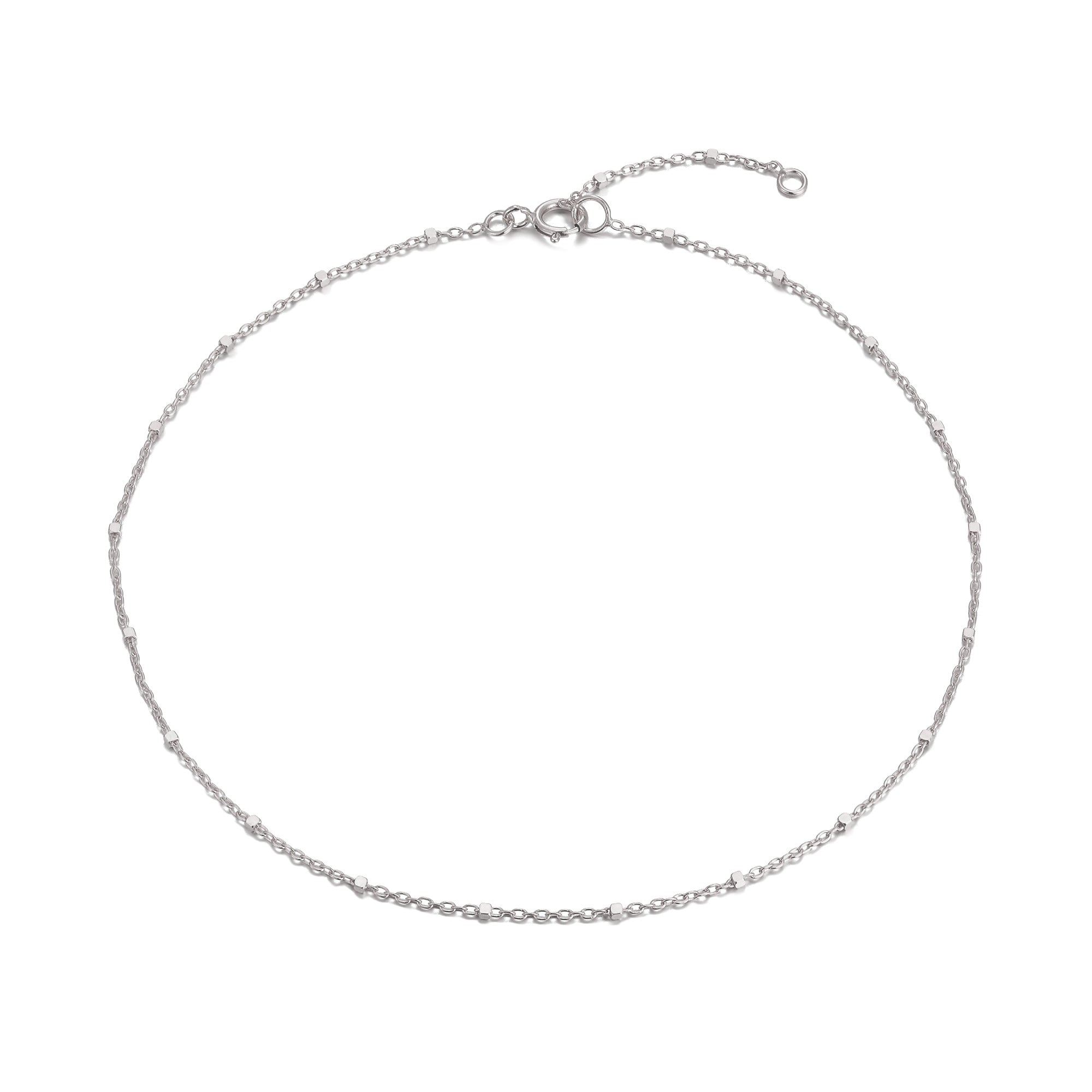 Silver - Saturno Chain Anklet - seol-gold