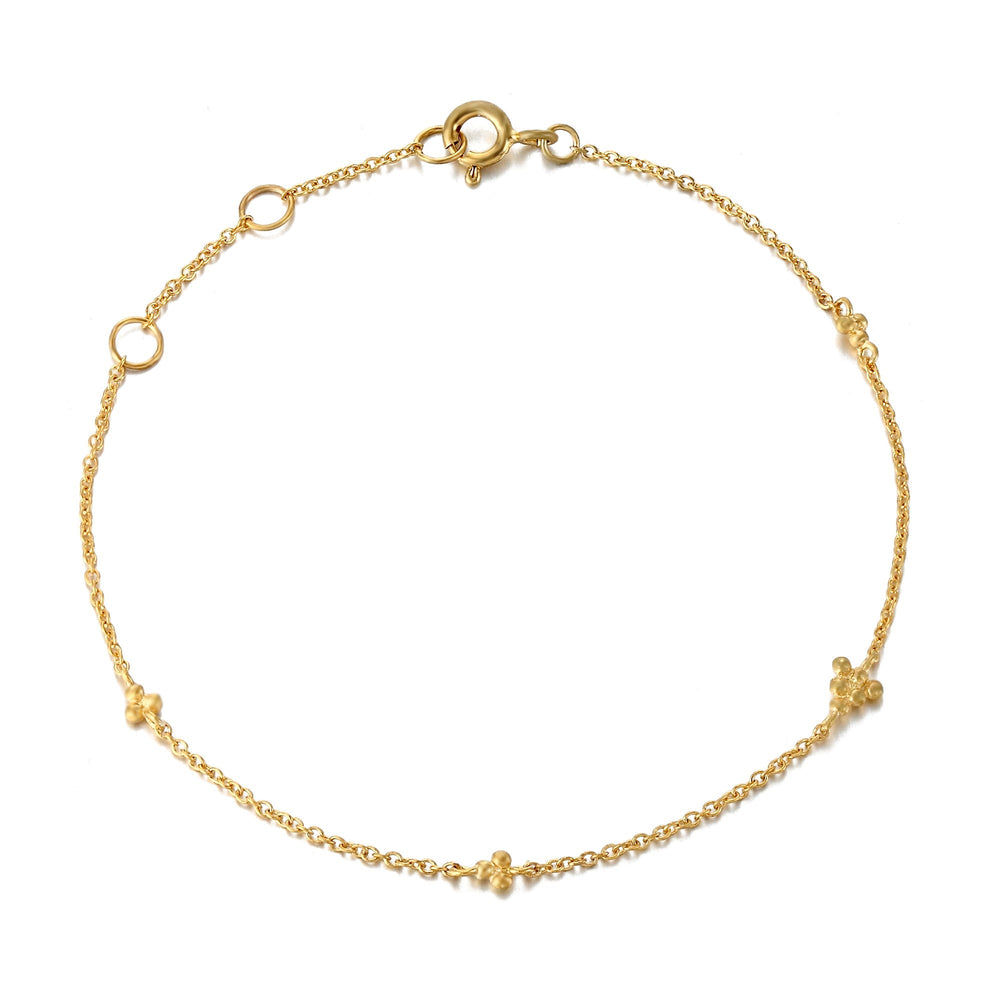 18ct Gold Vermeil Bead Dot Charm Bracelet