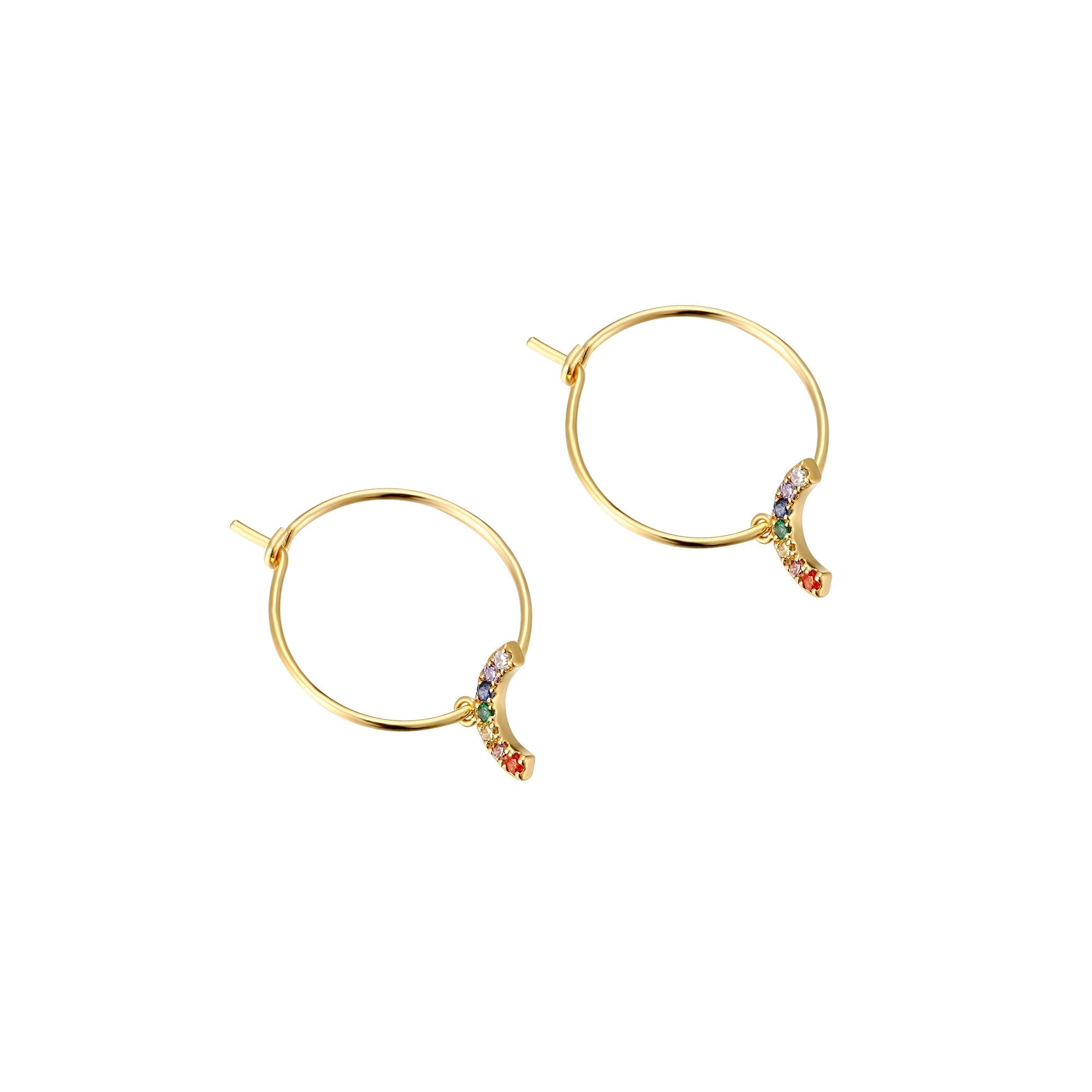 Rainbow Charm gold Earrings - seol-gold