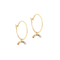 Rainbow Charm Earrings - seol-gold