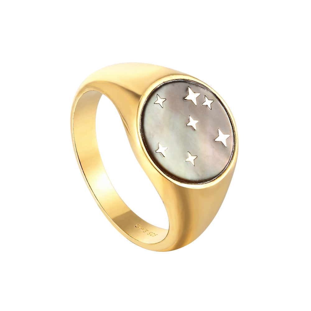 constellation signet ring - seol-gold