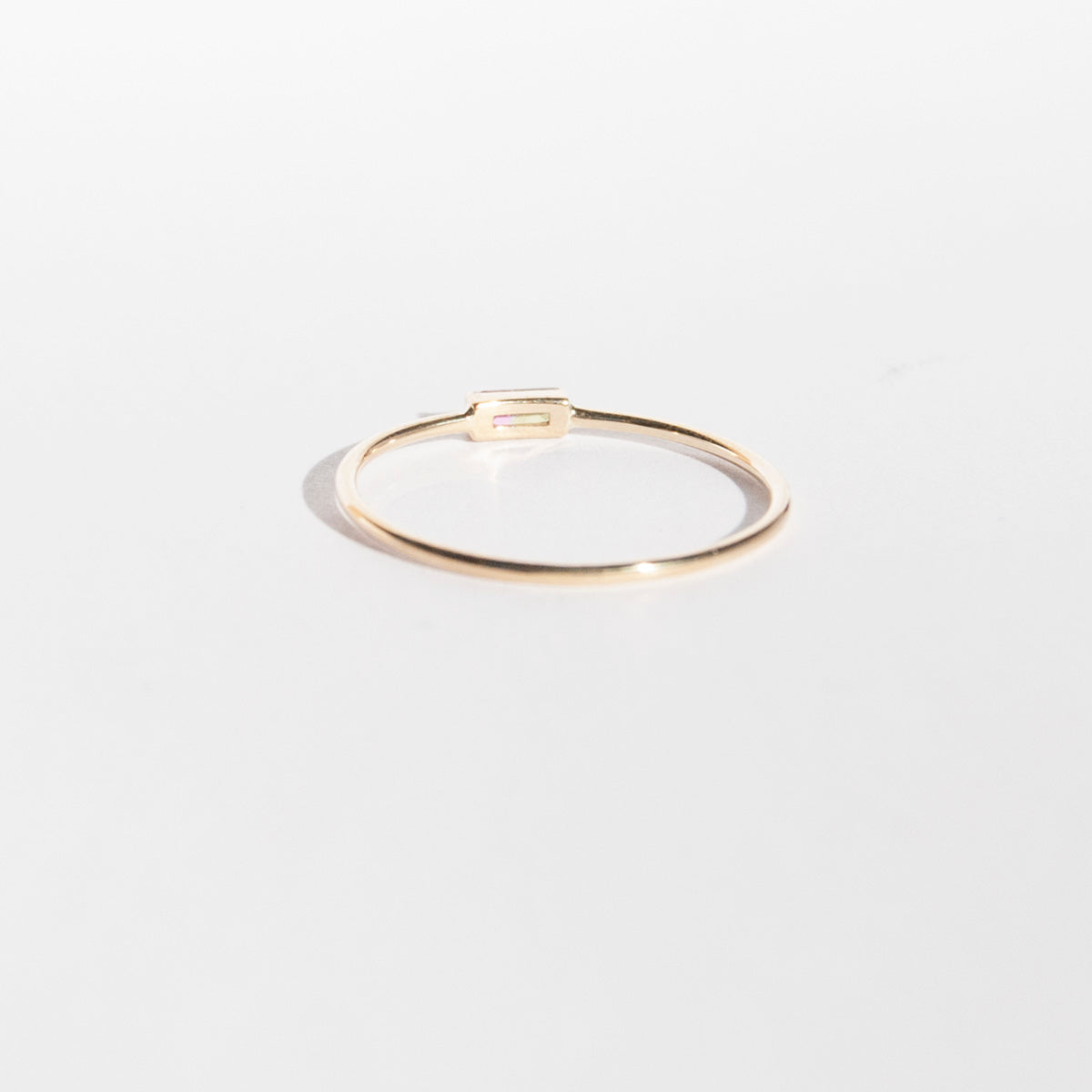 9ct Solid Gold Watermelon Tourmaline Baguette Ring