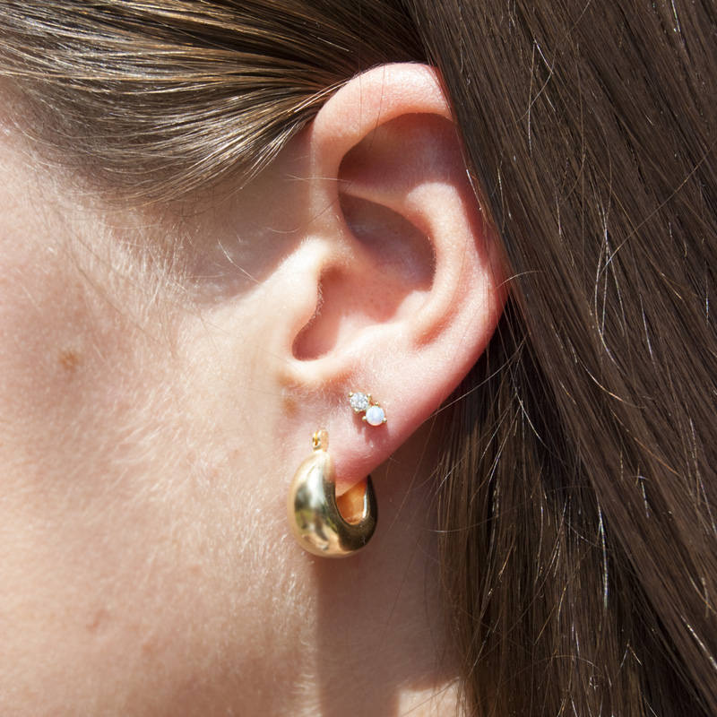silver stud earrings - seol-gold