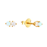 18ct Gold Vermeil Opal and CZ Studs