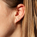 Tiny Rainbow Ombre CZ Stud Earrings - seol-gold