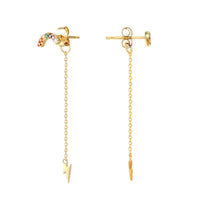 Rainbow CZ Stud Earrings - seol-gold