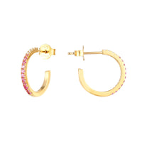 ruby CZ stud earrings - seol-gold