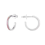 Sterling Silver Ombre CZ Stud Half-hoop Earrings