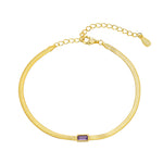 18ct Gold Vermeil Amethyst CZ Snake Chain Bracelet
