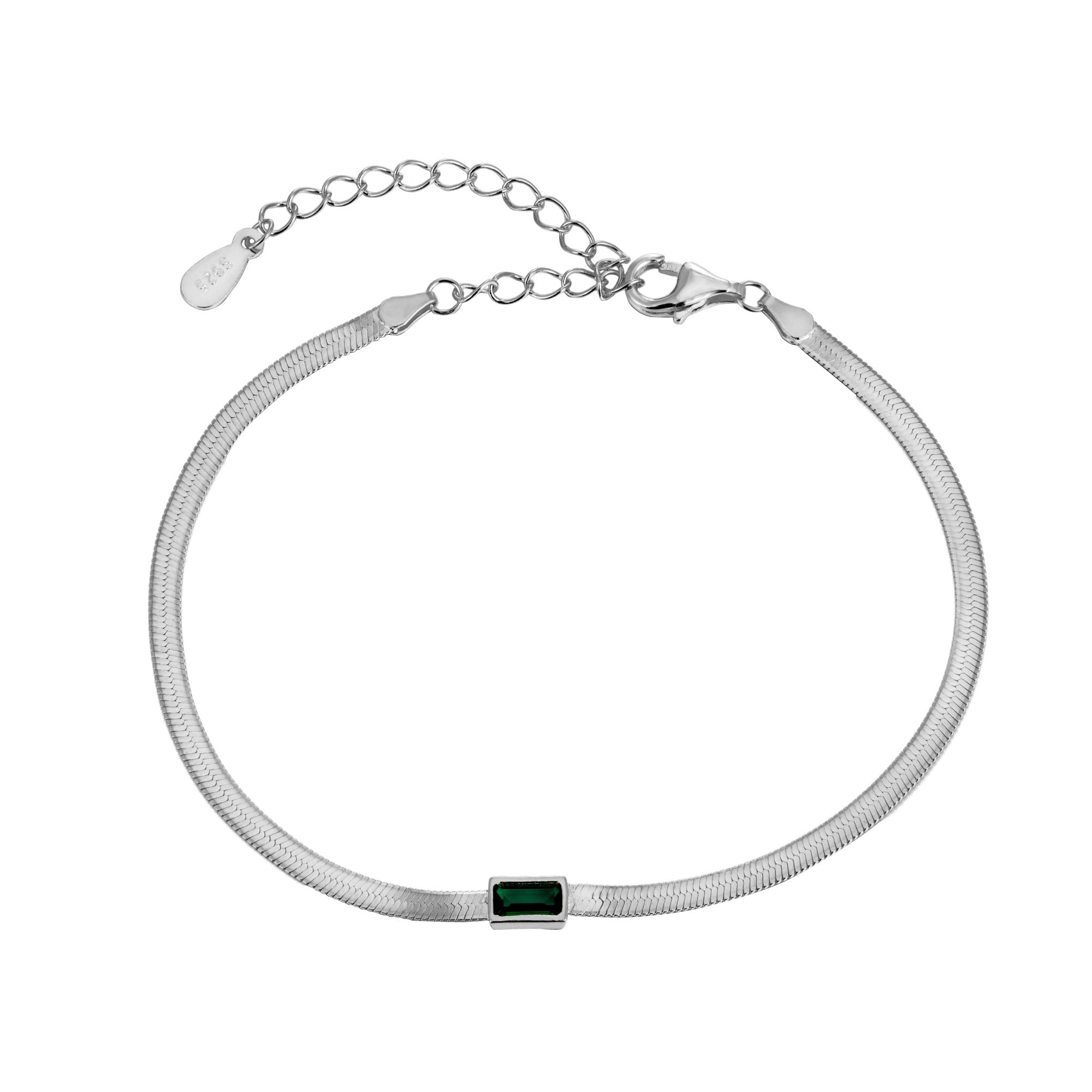 Seol gold - emerald cz snake chain bracelet