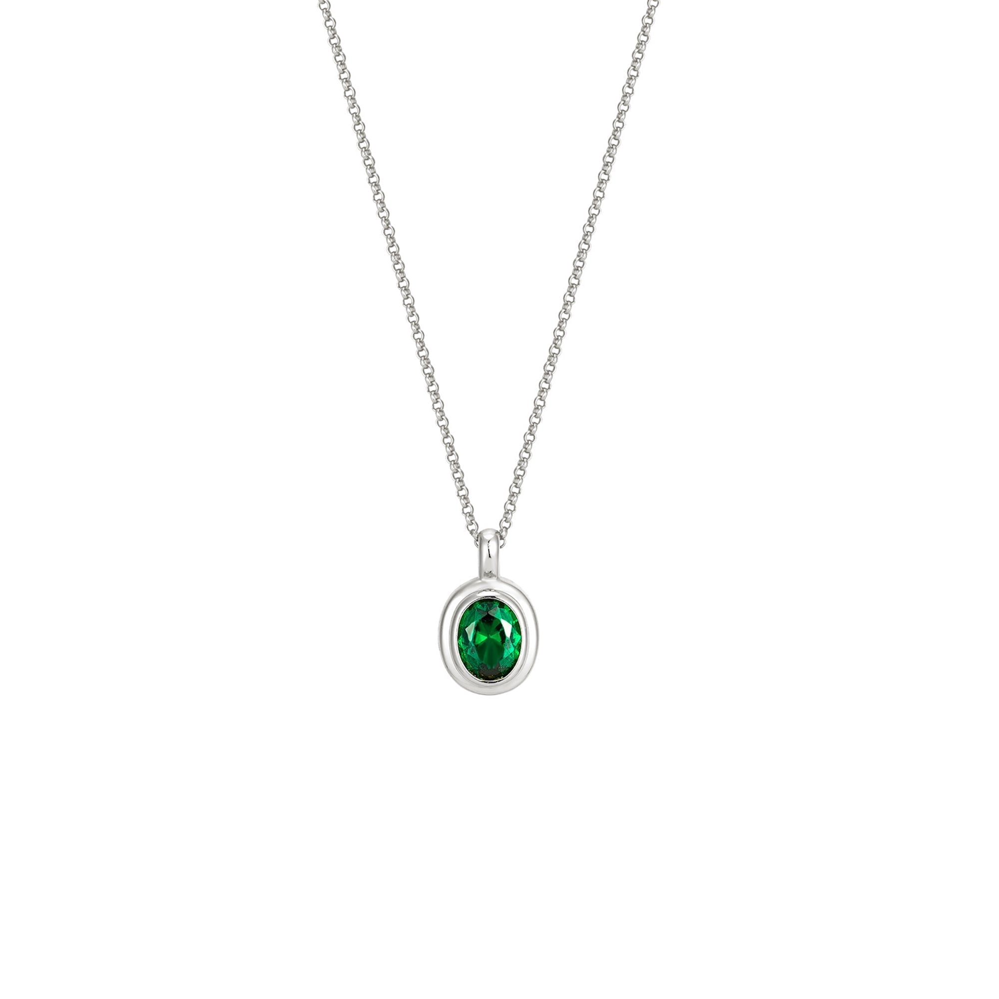 Seol gold - emerald stone bezel necklace
