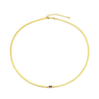 Gold - Amethyst cz necklace - seolgold