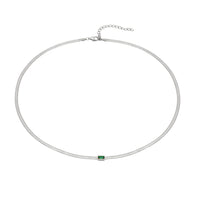 Seol gold - emerald cz snake chain necklace