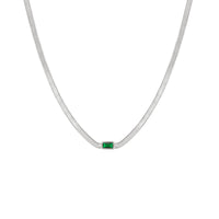 Seol gold - emerald cz snake chain necklace