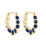 18ct Gold Vermeil Lazurite Bezel Hoop Earrings