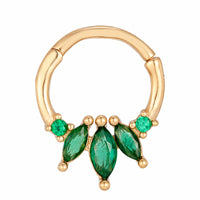 gold Green CZ rook Earring - seolgold