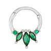 Sterling Silver Green CZ Clicker Earring - seolgold