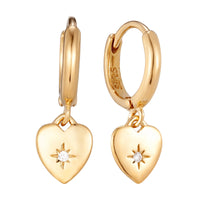 Seol Gold - Gold Vermeil CZ Heart Hoops