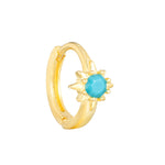 18ct Gold Vermeil Turquoise Star Set Hoop Earrings