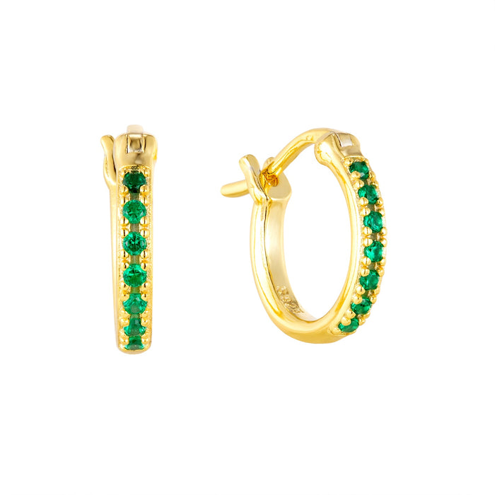 seol gold - emerald - hoop - creole - seol + gold