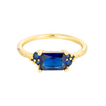 18ct Gold Vermeil Sapphire CZ Baguette Ring