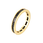 18ct Gold Vermeil Black CZ Eternity Ring
