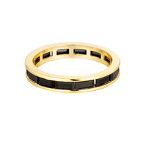 gold black cz eternity ring - seolgold