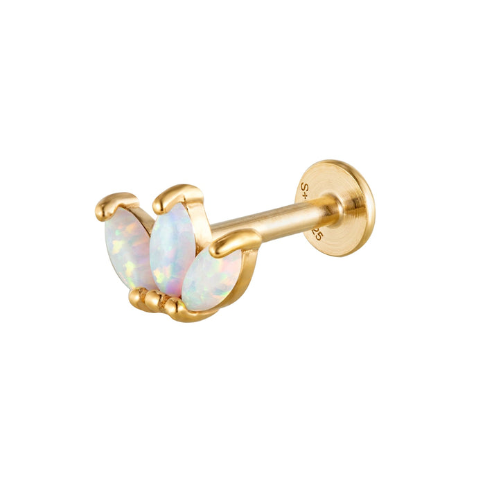 Seol Gold - Opal Lotus Stud - Flat Back Stud - Seol + Gold