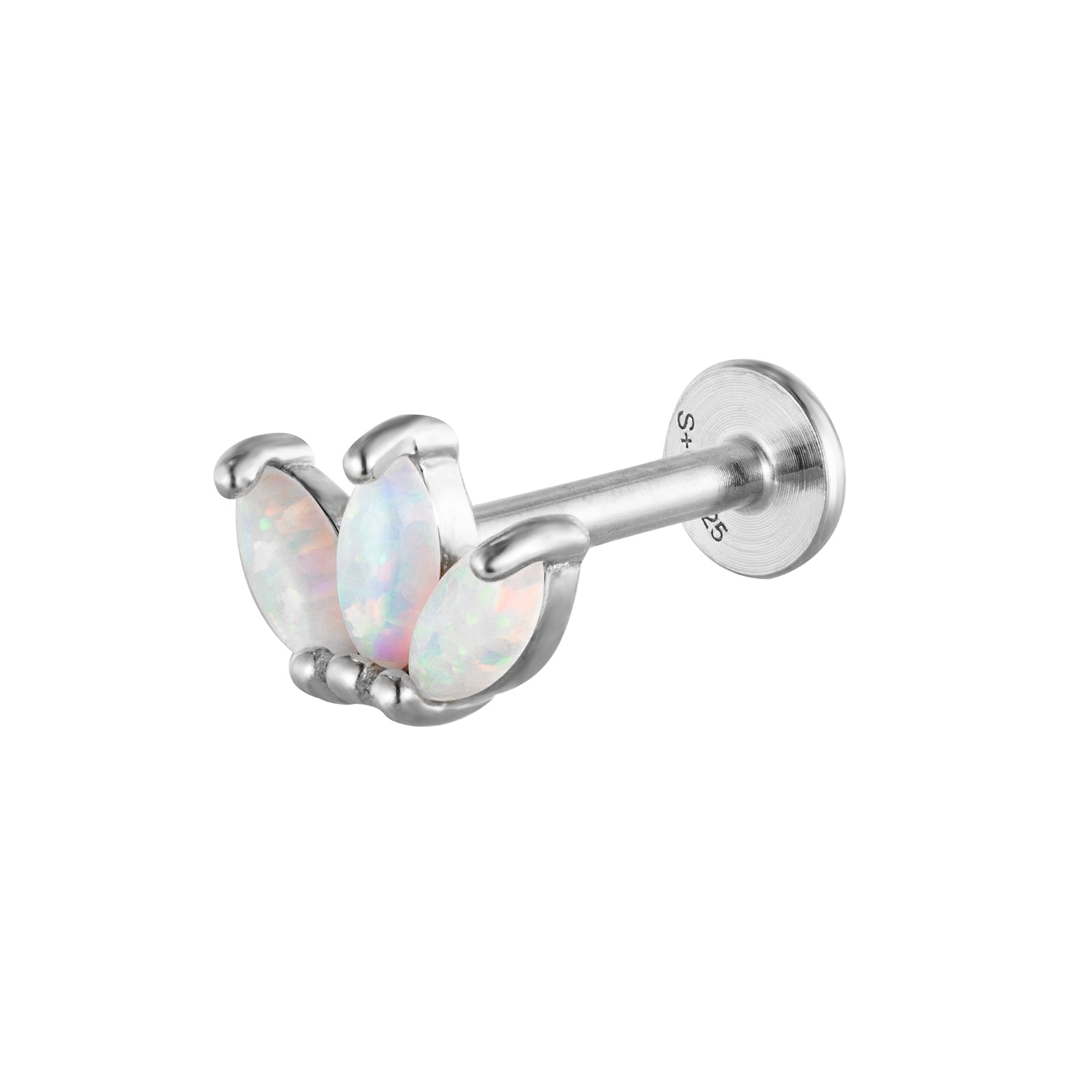 Opal Lotus Stud - Flat Back Stud - Seol + Gold