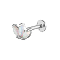 Opal Lotus Stud - Flat Back Stud - Seol + Gold