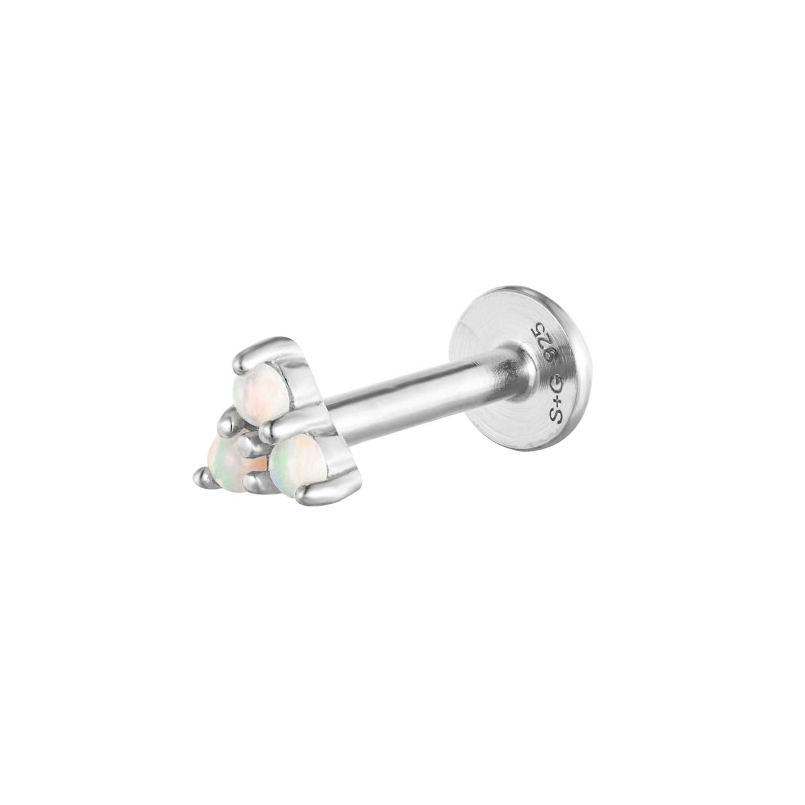 opal trio flat back - flat back stud - seol gold