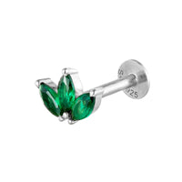 smiley face - silver labret earrings - emerald labret stud - opal labret earring - seolgold