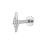 Lightening Bolt CZ Labret Stud - Seol Gold