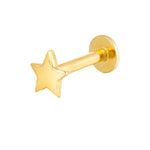 18ct Gold Vermeil Tiny Star Labret Stud Earring