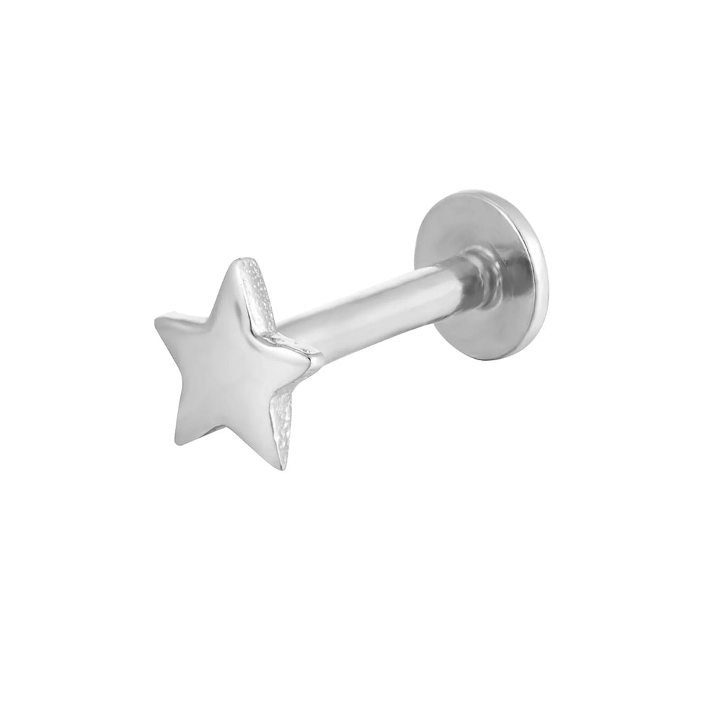 Sterling Silver Tiny Star Labret Stud Earring