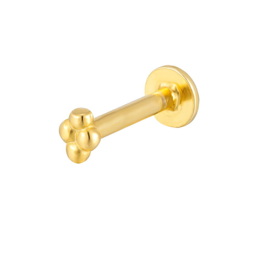 18ct Gold Vermeil Tiny Dotted Labret Stud Earring