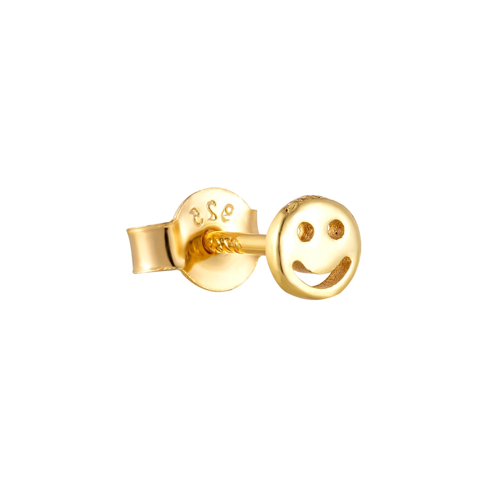 Tiny Smile Face Stud - Seol Gold