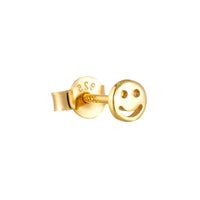 Tiny Smile Face Stud - Seol Gold