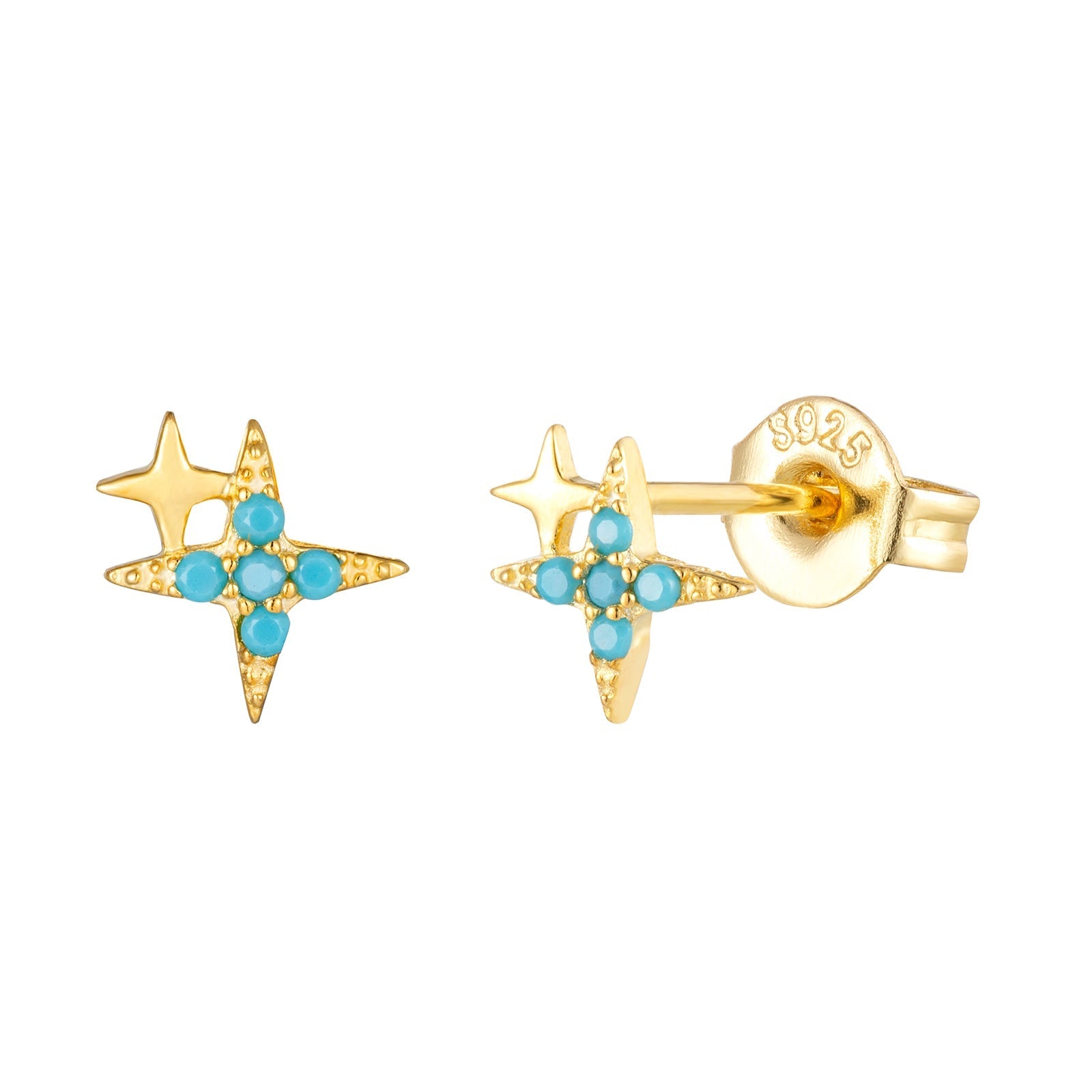 Turquoise Star Studs - Seol Gold