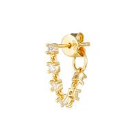 gold cz stud earring - seolgold