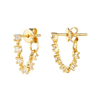 gold cz chain earring - seolgold